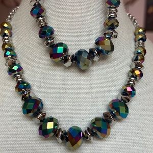 Necklace n Bracelet Set “Oil Spill”